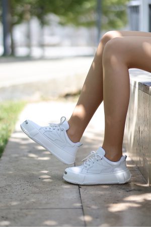 Lena Beyaz Deri Spor Ayakkabı